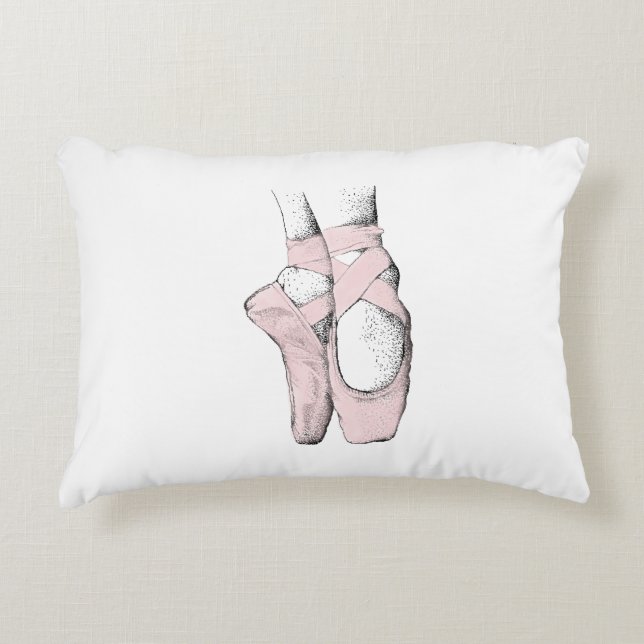 Ballerina Feet on Pointe #1 Lt Roze Decoratief Kussen (Voorkant)