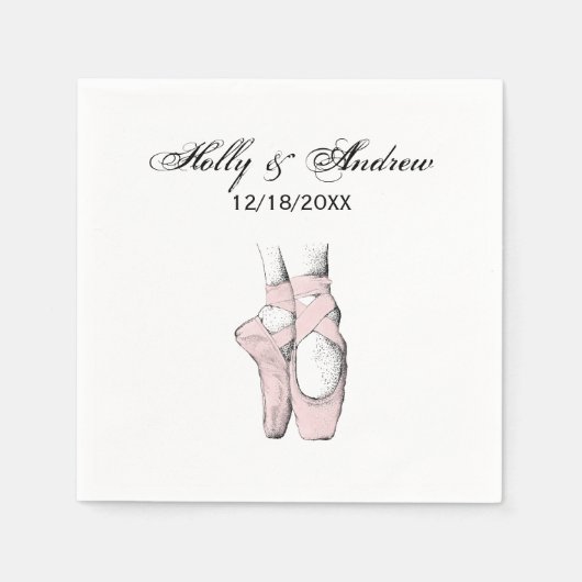 Ballerina Feet on Pointe #1 Lt Roze Servet (Voorkant)