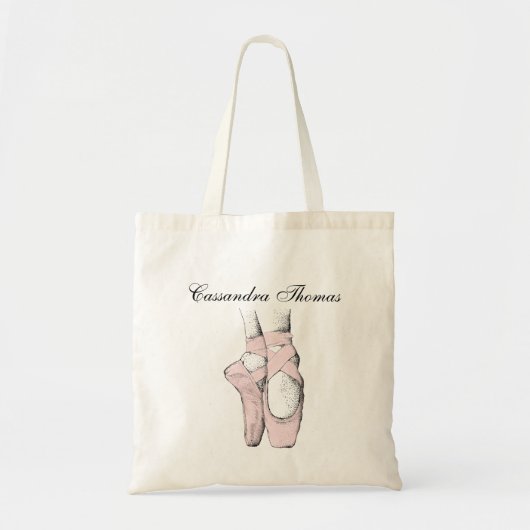 Ballerina Feet on Pointe #1 Lt Roze Tote Bag (Voorkant)