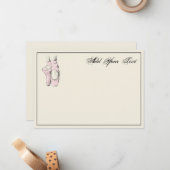 Ballerina Feet on Pointe #2 Lt roze Note Kaart Notitiekaartje (Voorkant / Achterkant in situ)