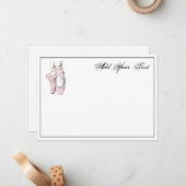 Ballerina Feet on Pointe #2 Lt roze Note Kaart Notitiekaartje (Voorkant / Achterkant in situ)