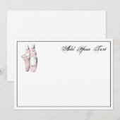 Ballerina Feet on Pointe #2 Lt roze Note Kaart Notitiekaartje (Voorkant / Achterkant)