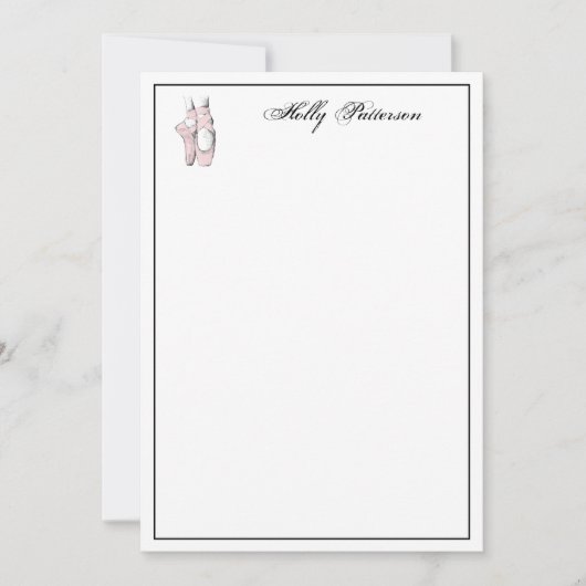 Ballerina Feet on Pointe #2 Lt roze Note Kaart Notitiekaartje (Voorkant)