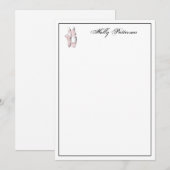 Ballerina Feet on Pointe #2 Lt roze Note Kaart Notitiekaartje (Voorkant / Achterkant)