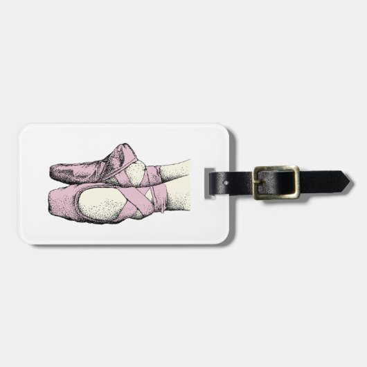 Ballerina Feet on Pointe #3 Lt Roze Bagagelabel (Voorkant horizontaal)