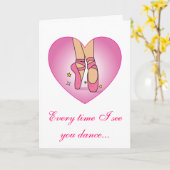 Ballerina feliciteert balletschoenen in het hart kaart (Gele Bloem)