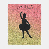 Ballerina fleece deken, gepersonaliseerd met naam. (Voorkant)