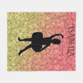 Ballerina fleece deken, gepersonaliseerd met naam. (Voorkant (Horizontaal))