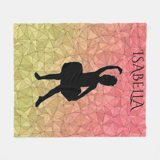Ballerina fleece deken, gepersonaliseerd met naam. (Voorkant (Horizontaal))
