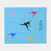 Ballerina fleece deken met een gepersonaliseerde n (Voorkant (Horizontaal))