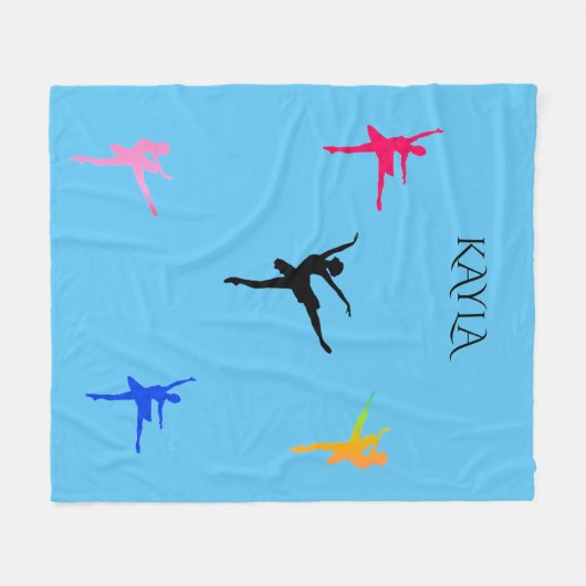 Ballerina fleece deken met een gepersonaliseerde n (Voorkant (Horizontaal))