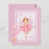 Ballerina flora uitnodiging (Voorkant / Achterkant)