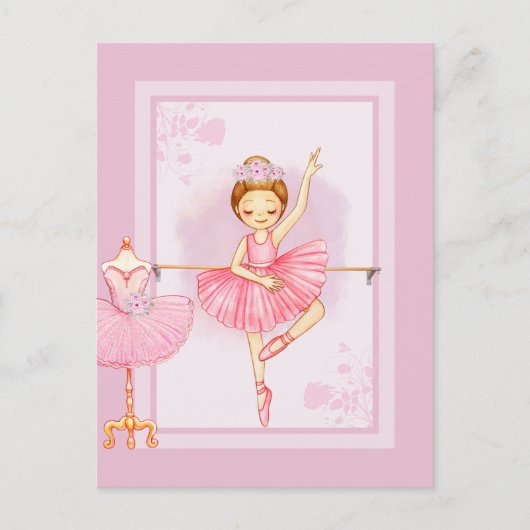 Ballerina flora uitnodiging (Voorkant)