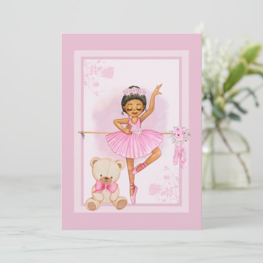 Ballerina flora uitnodiging (Staand voorkant)