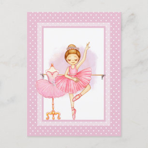 Ballerina floraI polka dots Invitation Briefkaart
