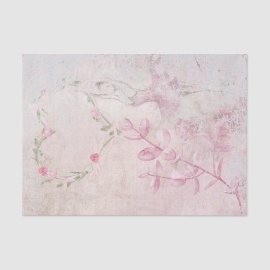 Ballerina Floral Botanical Heart Decoupage Tissuepapier (Voorkant)