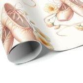 Ballerina Floral Waterverf Baby shower Cadeaupapier (Rol Hoek)