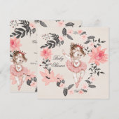 Ballerina Floral Waterverf Wreath Baby shower Kaart (Voorkant / Achterkant)