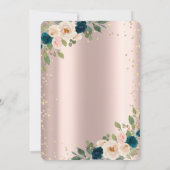 Ballerina Flowers Diamonds Roos Gold Sweet 16 Kaart (Achterkant)