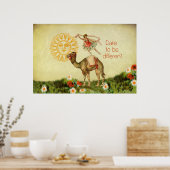  Ballerina, Flowers en Camel Collage Poster (Keuken)