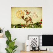 Ballerina, Flowers en Camel Collage Poster (Thuiskantoor)