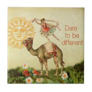 Ballerina, Flowers en Camel Collage Tegeltje