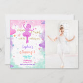 Ballerina foto uitnodiging (Voorkant)
