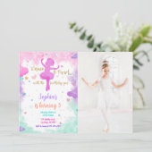 Ballerina foto uitnodiging (Staand voorkant)