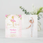 Ballerina foto uitnodiging (Staand voorkant)