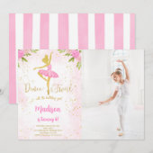 Ballerina foto uitnodiging (Voorkant / Achterkant)