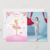 ballerina foto uitnodiging  (Voorkant)