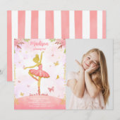 Ballerina foto uitnodiging (Voorkant / Achterkant)