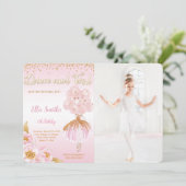 Ballerina foto uitnodiging (Staand voorkant)