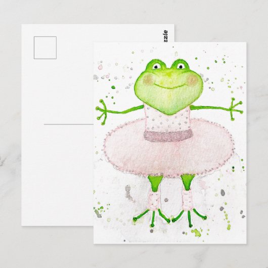 Ballerina Frog Briefkaart (Voorkant / Achterkant)