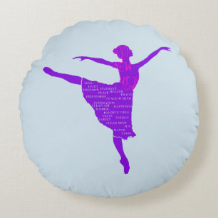 Ballerina Geborsteld polyester ronde kussensloop Rond Kussen