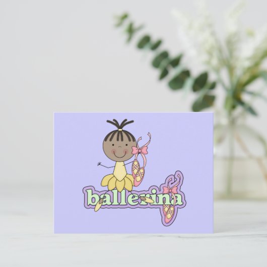 Ballerina - Gele T-shirts en Gifts Briefkaart (Staand voorkant)