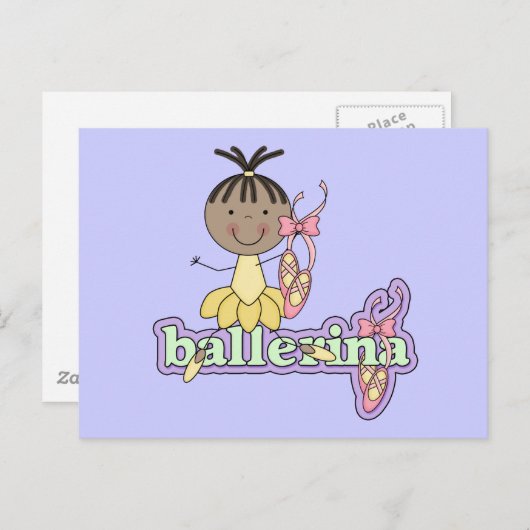 Ballerina - Gele T-shirts en Gifts Briefkaart (Voorkant / Achterkant)