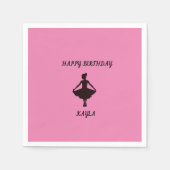 Ballerina-gelukkige verjaardagskruiten met naam. servet (Voorkant)