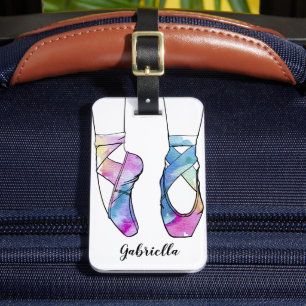 Ballerina gepersonaliseerd ballet bagagelabel