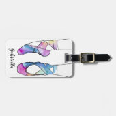 Ballerina gepersonaliseerd ballet bagagelabel (Voorkant horizontaal)