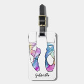 Ballerina gepersonaliseerd ballet bagagelabel (Voorkant verticaal)