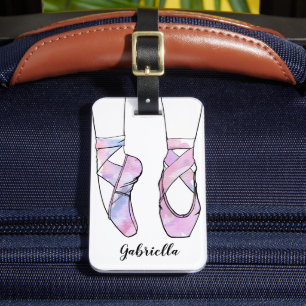 Ballerina gepersonaliseerd ballet bagagelabel
