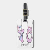Ballerina gepersonaliseerd ballet bagagelabel (Voorkant verticaal)