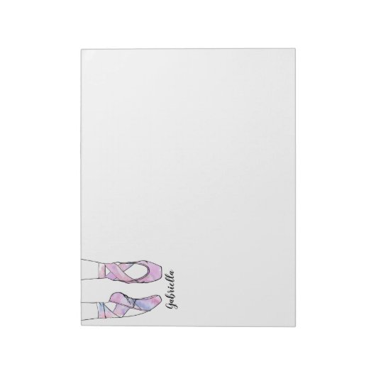 Ballerina gepersonaliseerd ballet notitieblok (Linkerzijde)