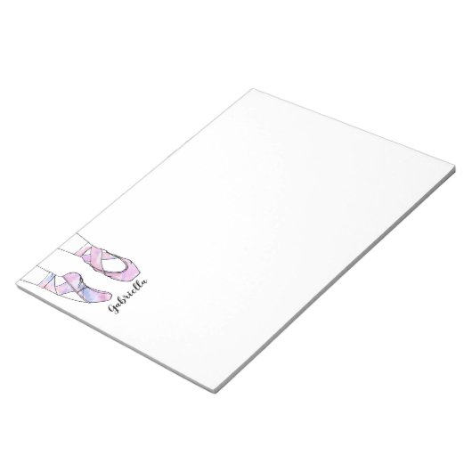 Ballerina gepersonaliseerd ballet notitieblok (Schuin)