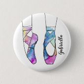 Ballerina gepersonaliseerd ballet ronde button 5,7 cm (Voorkant)