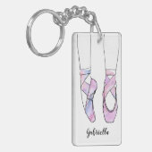 Ballerina gepersonaliseerd ballet sleutelhanger (Voorkant Links)