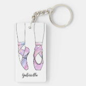 Ballerina gepersonaliseerd ballet sleutelhanger (achterkant)