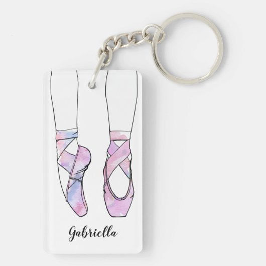 Ballerina gepersonaliseerd ballet sleutelhanger (achterkant)