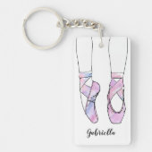 Ballerina gepersonaliseerd ballet sleutelhanger (Voorkant)